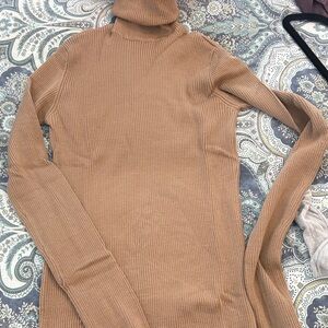 Dolce & Gabbana Ribbed Camel Turtleneck Sweater
